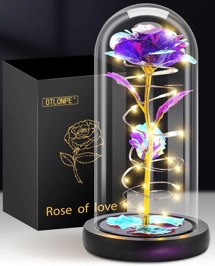 "Enchanting Rainbow Galaxy Rose: The Perfect Gift for Her on Birthdays, Christmas, and Anniversaries!"