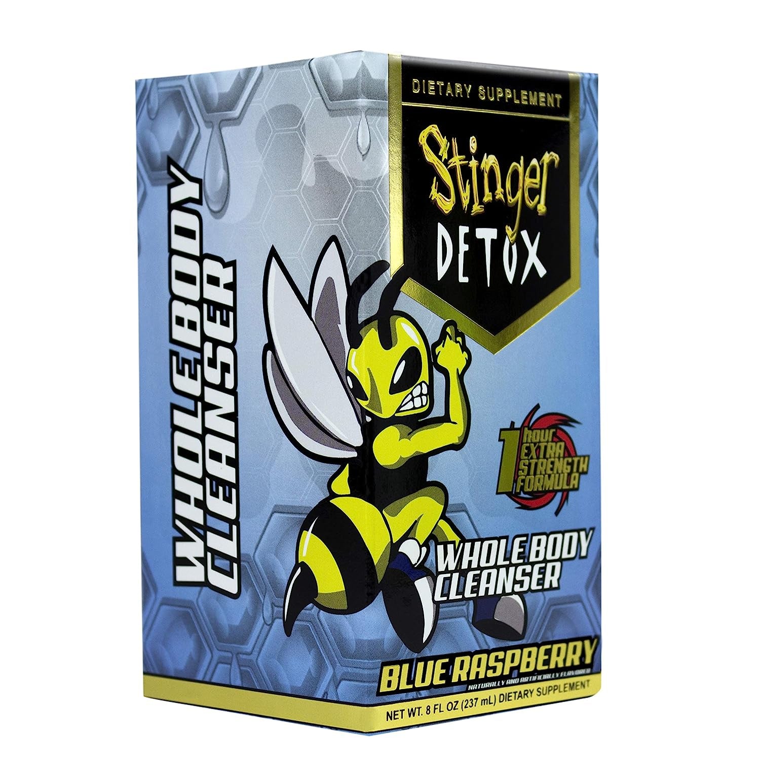 Stinger Detox Whole Body Cleanser 1 Hour Extra Strength Drink, Liquid– Blue Raspberry – 8 FL OZ