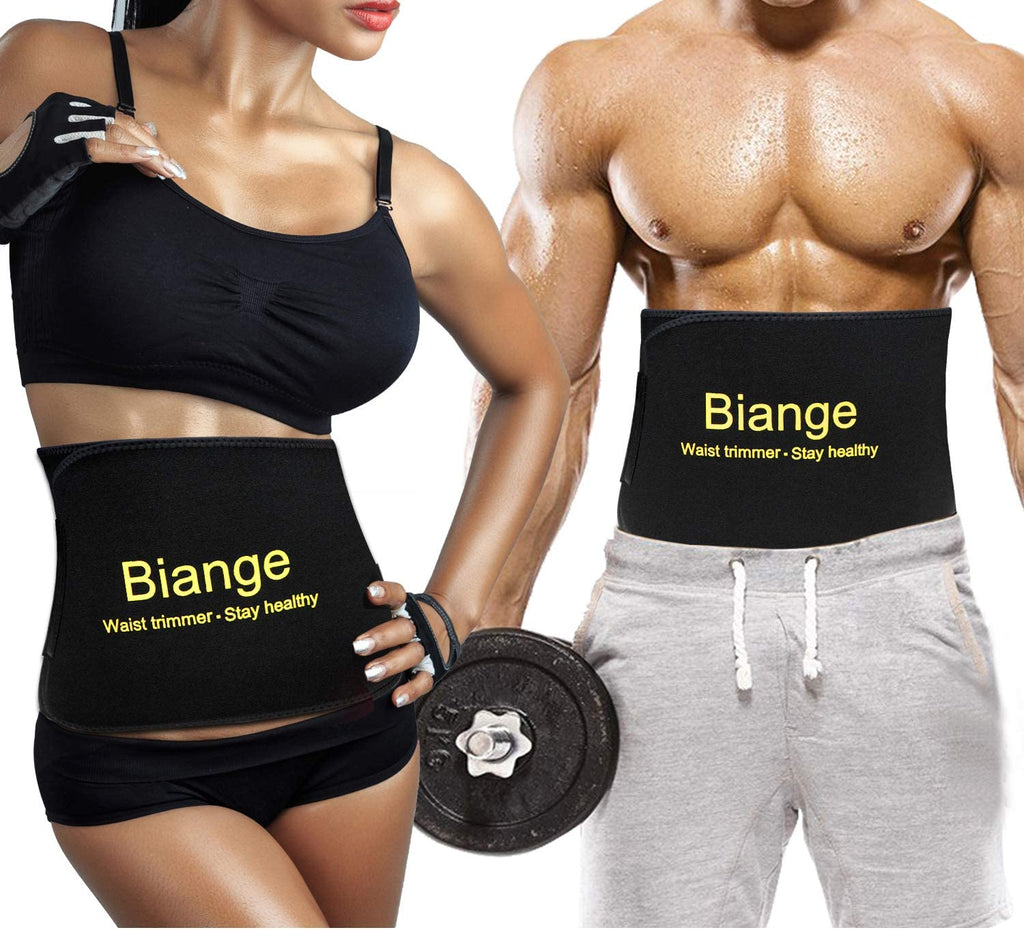 Biange Waist Trainer for Women Men Sweat Belt Waist Trimmer Belly