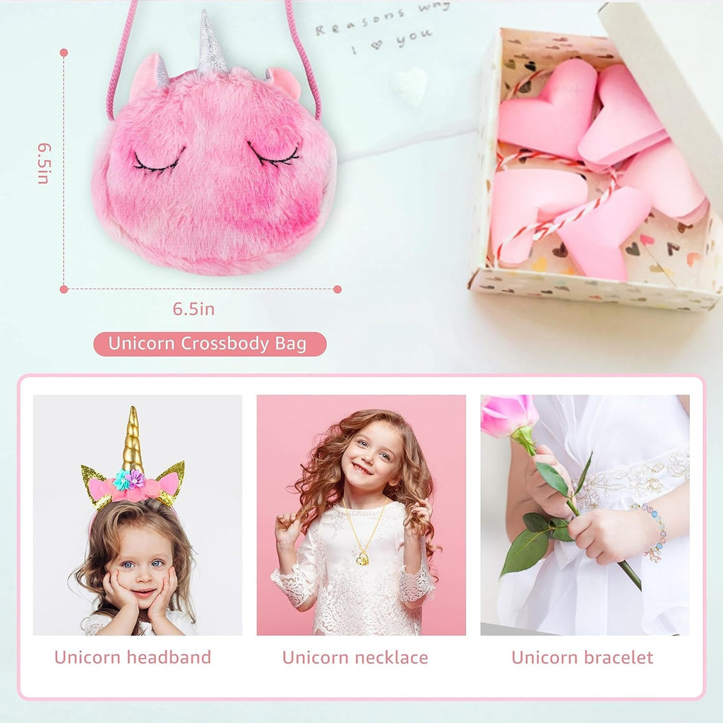 "Enchanting Unicorn Surprise: Magical Gifts for Girls Ages 3-10! 12-Piece Kindergarten Graduation Gift Set with Glowing Unicorn Blanket, Sparkling Tumbler, and More!"