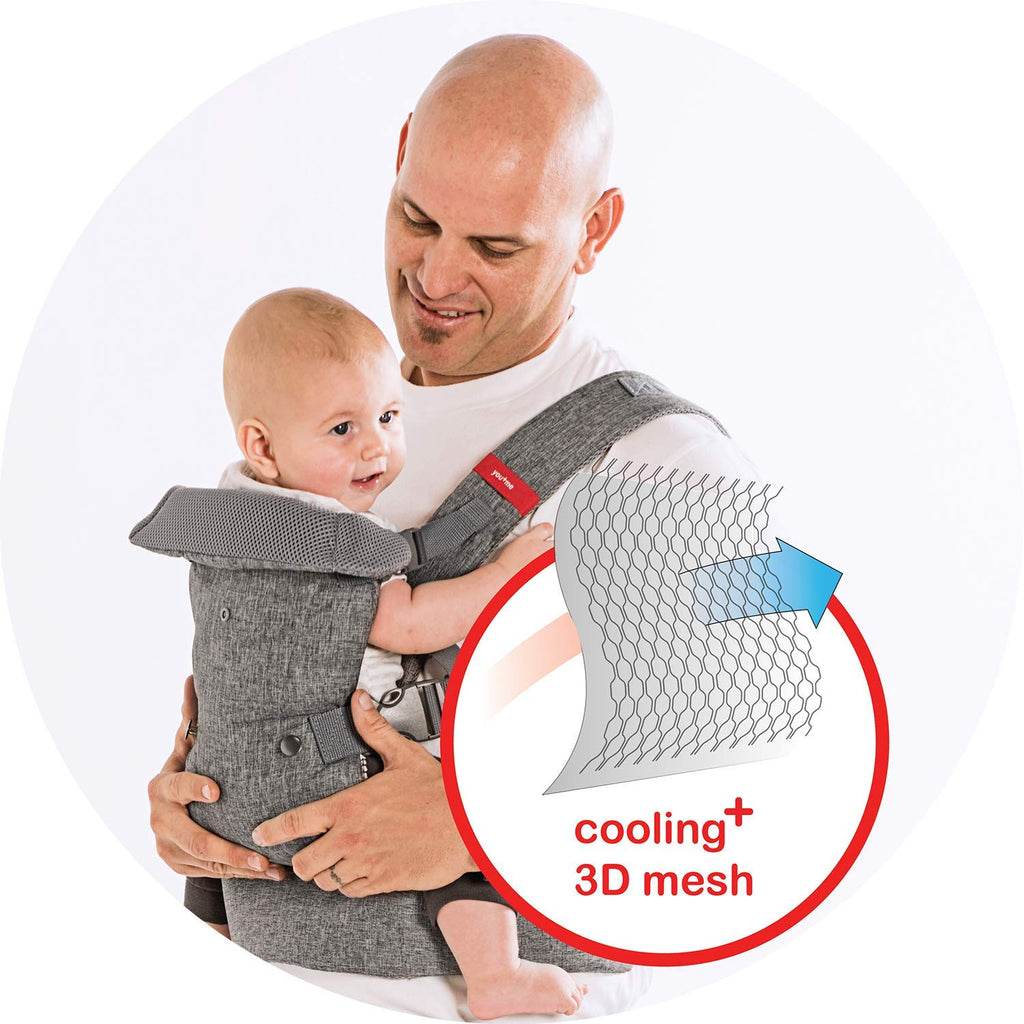 YOU+ME 4-In-1 Ergonomic Baby Carrier, 8 - 32 Lbs (Grey Mesh)
