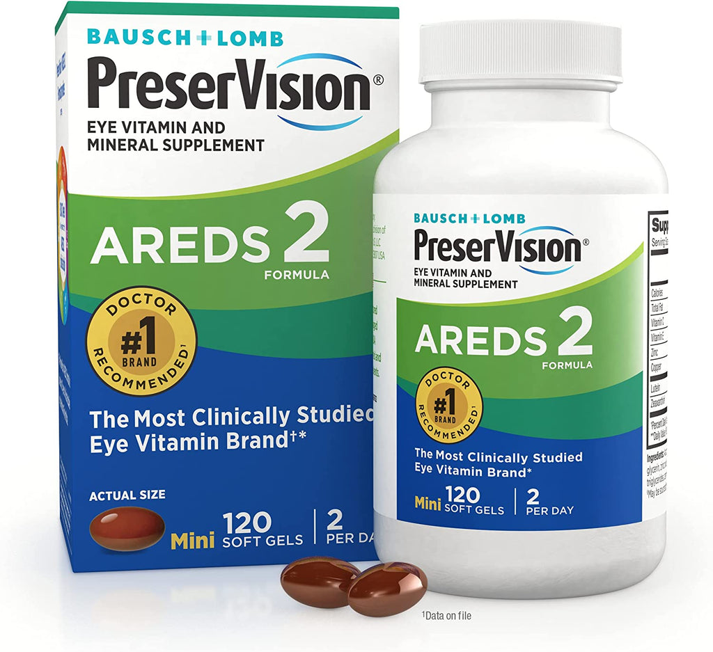 Preservision AREDS 2 Eye Vitamin & Mineral Supplement, Contains Lutein, Vitamin C, Zeaxanthin, Zinc & Vitamin E, 120 Softgels