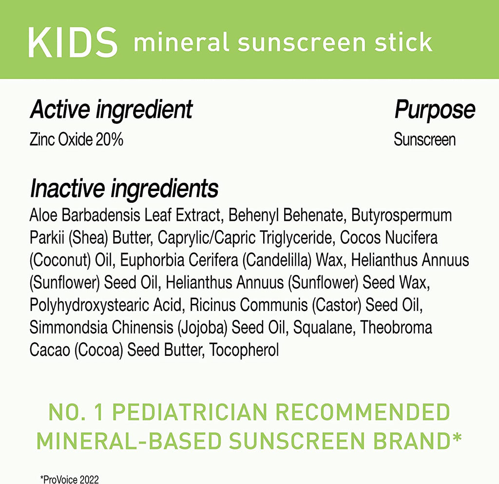 BLUE LIZARD Mineral Sunscreen Stick with Zinc Oxide SPF 50+ Water Resistant UVA/UVB Protection Easy to Apply Fragrance Free, Kids, Unscented, 0.5 Oz