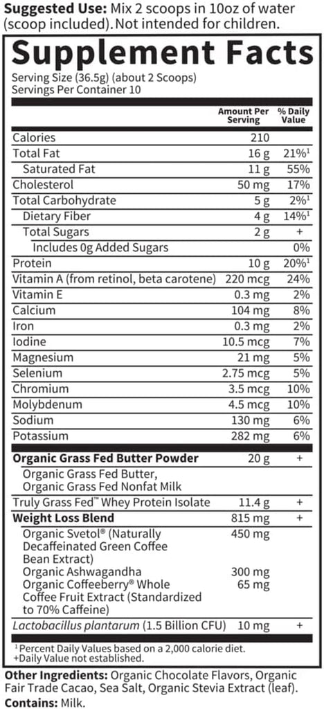 Garden of Life Dr. Formulated Keto Fit Weight Loss Shake - Chocolate Powder, 10 Servings, Truly Grass Fed Butter & Whey Protein, Studied Ingredients plus Probiotics, Non-Gmo, Gluten Free, Keto, Paleo - Free & Fast Delivery