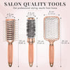 "Ultimate Hair Styling Set for Women & Teen Girls - Professional Brushes for All Hair Types - Achieve Perfect Hair with Paddle, Round, and Vented Brushes - Rose Gold Edition"