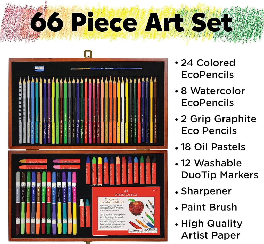 "Deluxe Art Set for Young Artists - Faber-Castell's 64-Piece Premium Quality Gift Set for Kids"
