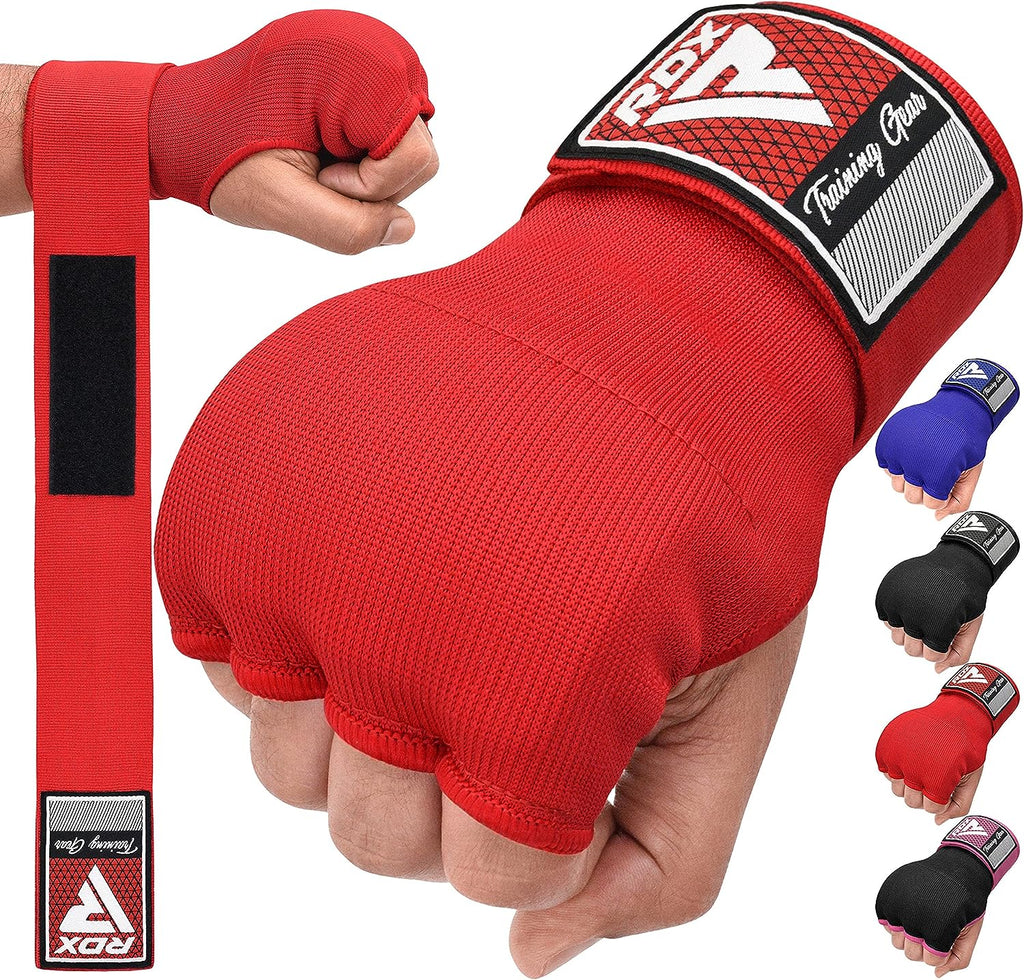 RDX Gel Boxing Hand Wraps Inner Gloves Men Women, Quick 75Cm Long Wrist Straps, Elasticated Padded Fist under Mitts Protection, Muay Thai MMA Kickboxing Martial Arts Punching Training Bandages
