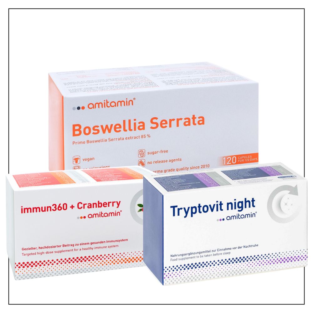 amitamin Tryptovit + amitamin Immune 360 + amitamin Boswellia Serrata