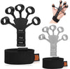 Wuvee Grip Strength Trainer Finger Strengthener-Hand Grip Strengthener 6 Resistant Level Finger Exerciser-Adjustable Hand Strengthener for Hand Therapy, Relieve Pain for Arthritis(Black+Grey, 2PCS)