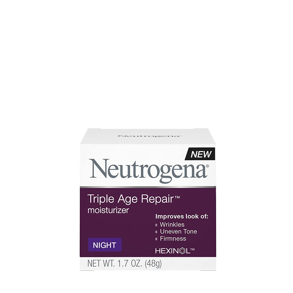 Neutrogena Triple Age Repair Night Cream, Vitamin C, Wrinkle & Dark Spot Remover, Firming Face & Neck, Glycerin & Shea Butter, 1.7 Oz