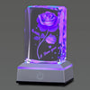 "Romantic 3D Rose Crystal Nightlight - Express Your Love with the Perfect Gift for Her - Ideal for Thanksgiving, Christmas, Valentine's Day, Anniversaries, and Birthdays"