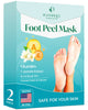 "Get Baby Soft Feet with PLANTIFIQUE Foot Peeling Mask - Dermatologically Tested to Repair Heels and Remove Dry Dead Skin - Exfoliating Foot Peel Mask for Dry Cracked Feet (Peach 2 Pack)"