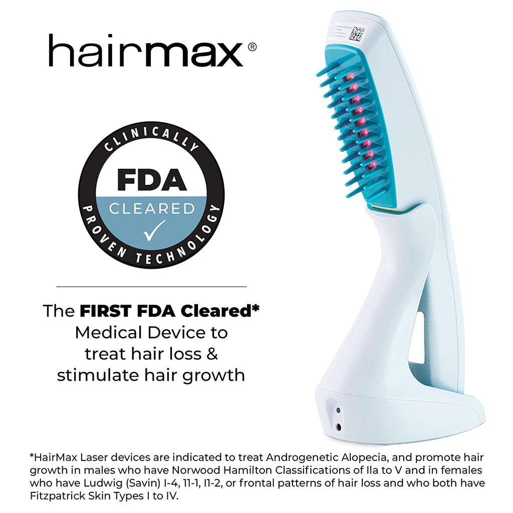 Hairmax Laser Hair Growth Comb Ultima 9 Classic (FDA Cleared), Hair Laser Growth Treatment for Men and Women, Thinning Hair Treatment for Women and Men, Spot or Full Scalp, Hair Growth Products to Reverse Thinning Hair
