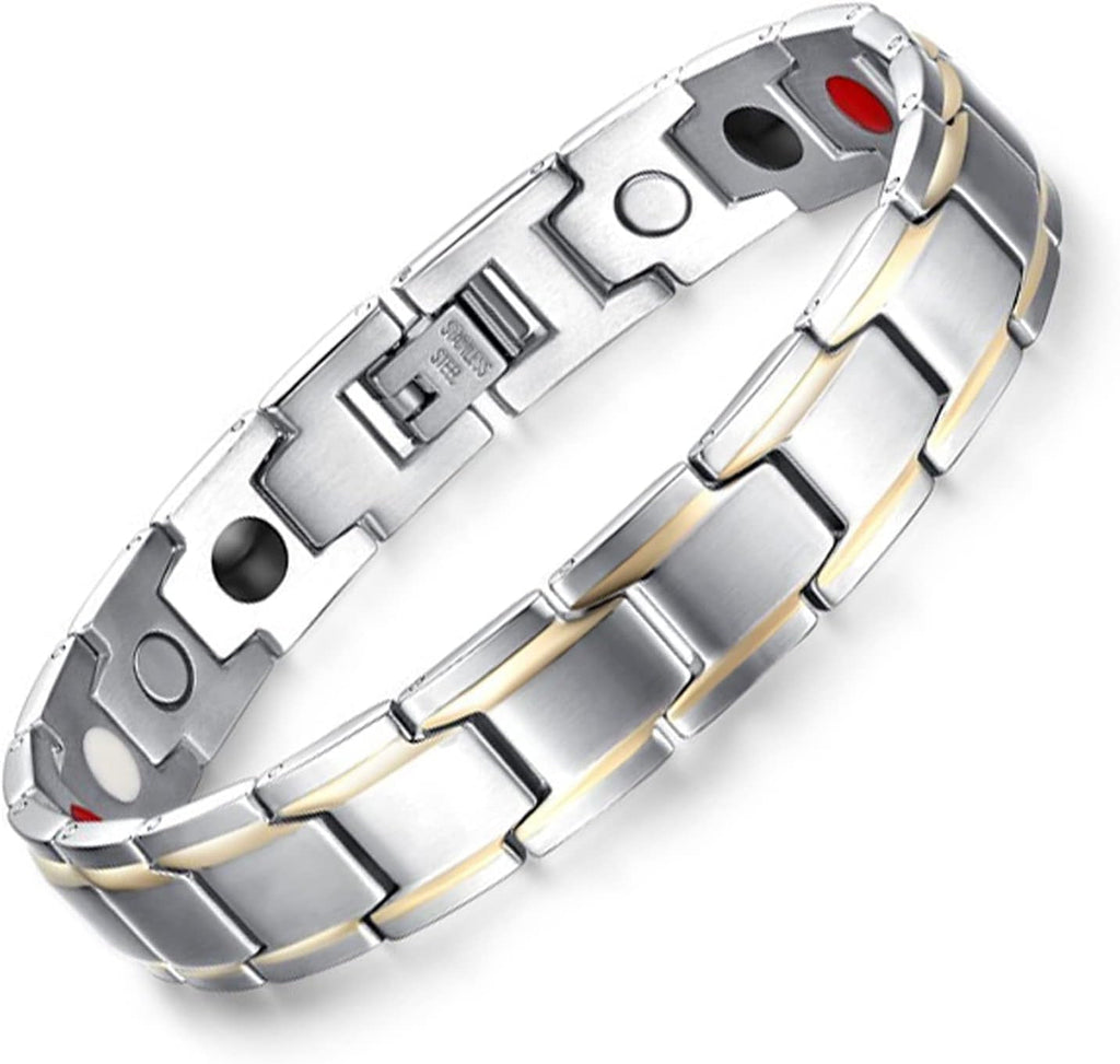 "EMMORI Ultra Strength Magnetic Bracelet - Boost Energy and Relieve Pain - Stylish Magnetic Bracelets for Men and Women - Adjustable Length - Sleek Black Design"