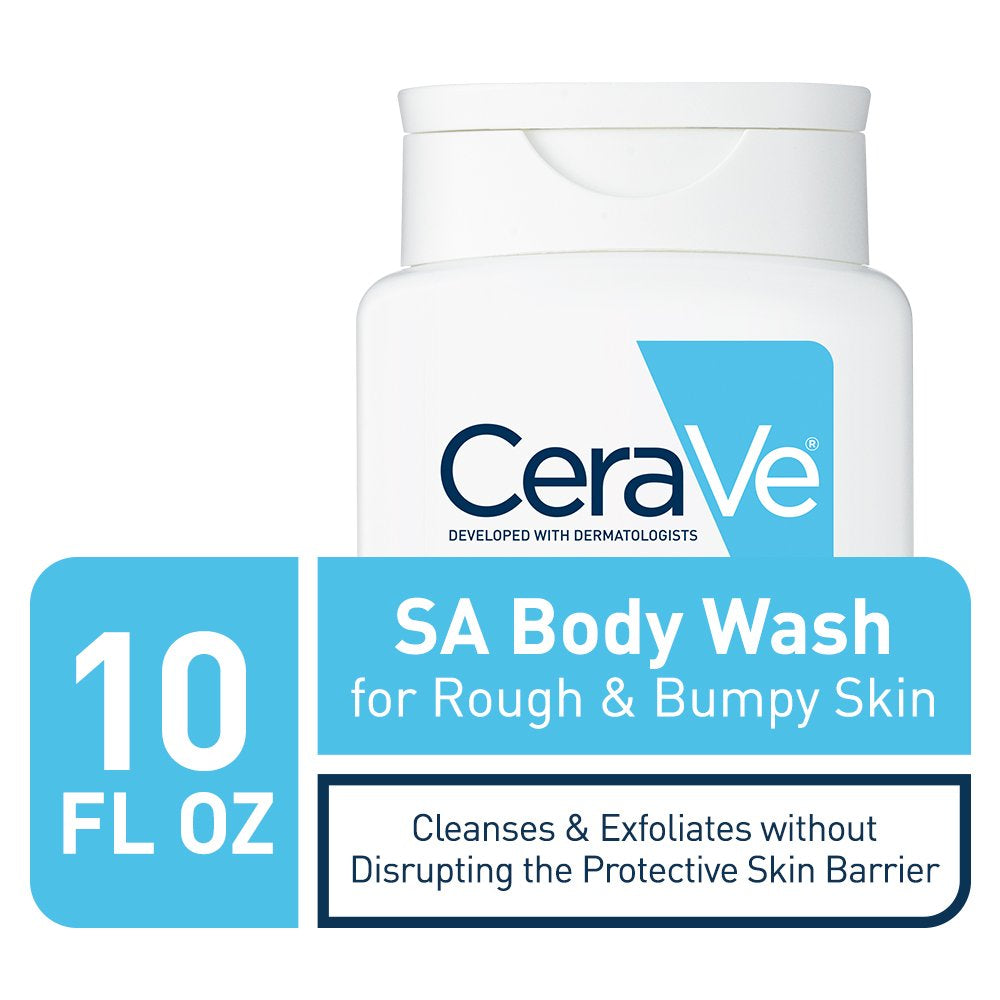 Cerave Body Wash with Salicylic Acid | Fragrance Free Body Wash to Exfoliate Rough and Bumpy Skin | Allergy Tested | 10 Ounce