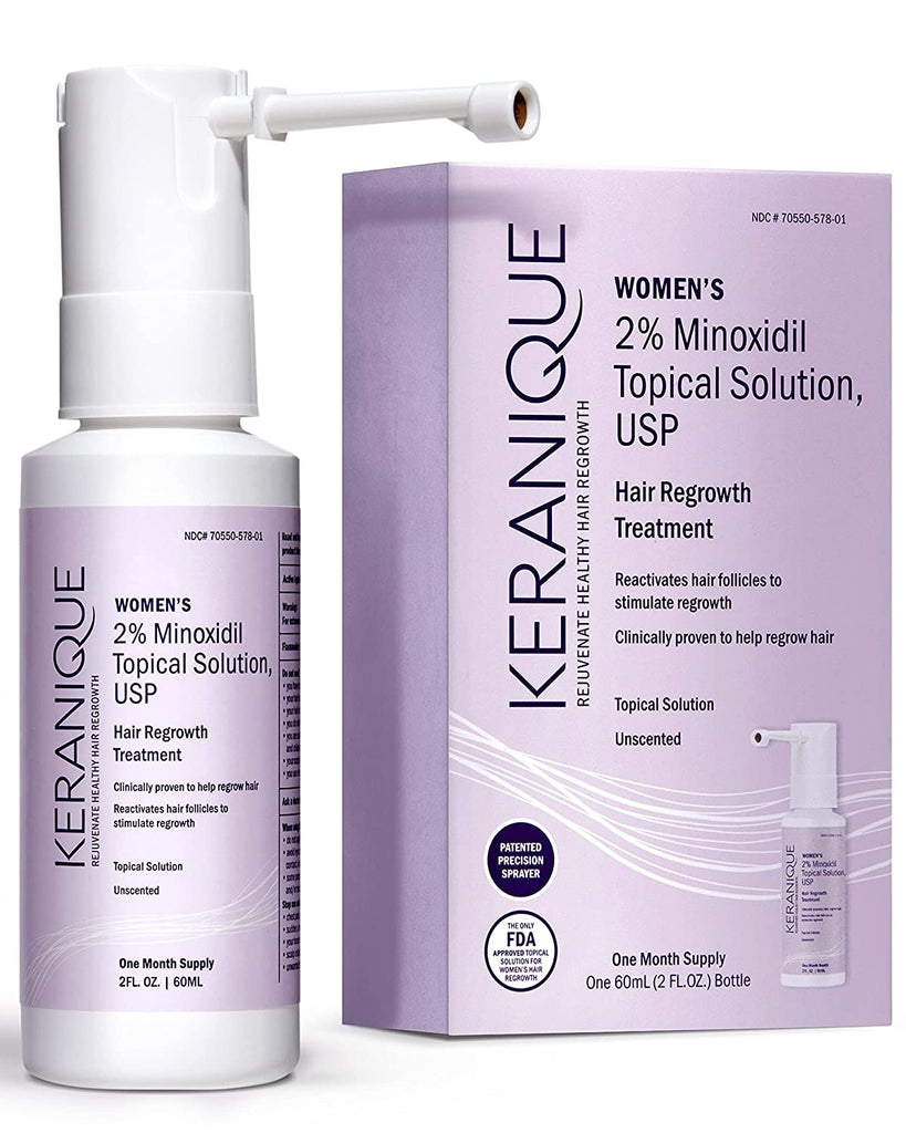 "Keranique Hair Regrowth Treatment for Women - Boost Hair Growth & Thickness - Targeted Scalp Solution for Hair Loss & Thinning - Easy Precision Spray Application - 2 Fl Oz"