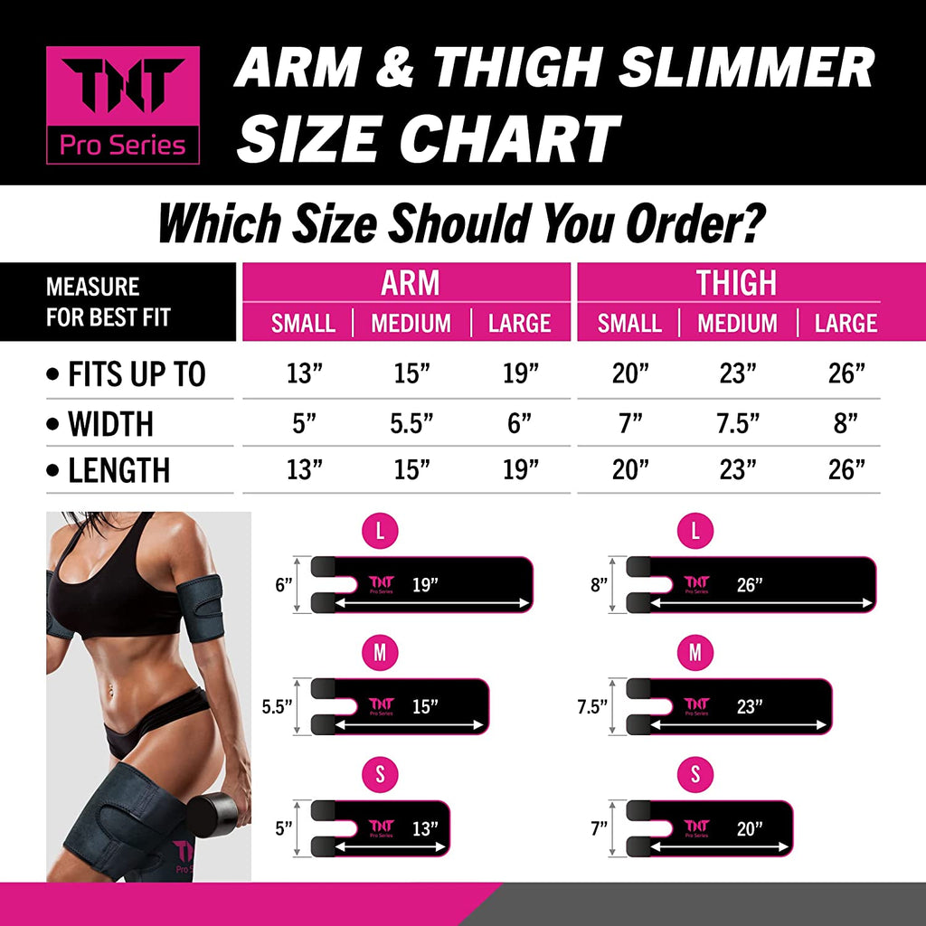TNT Pro Series Arm Trimmers, Thigh Trimmer for Women/Men, Arm Slimmers & Thigh Sweat Bands for Women, Arm and Thigh Trimmers