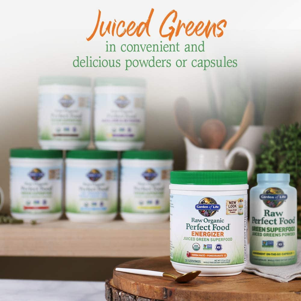 "Revitalize Your Body with Garden of Life Raw Organic Perfect Food Energizer! 30 Servings of Green Superfood Powder with Probiotics, Gluten-Free and Packed with Nutrient-Rich Whole Food Greens Supplements!"