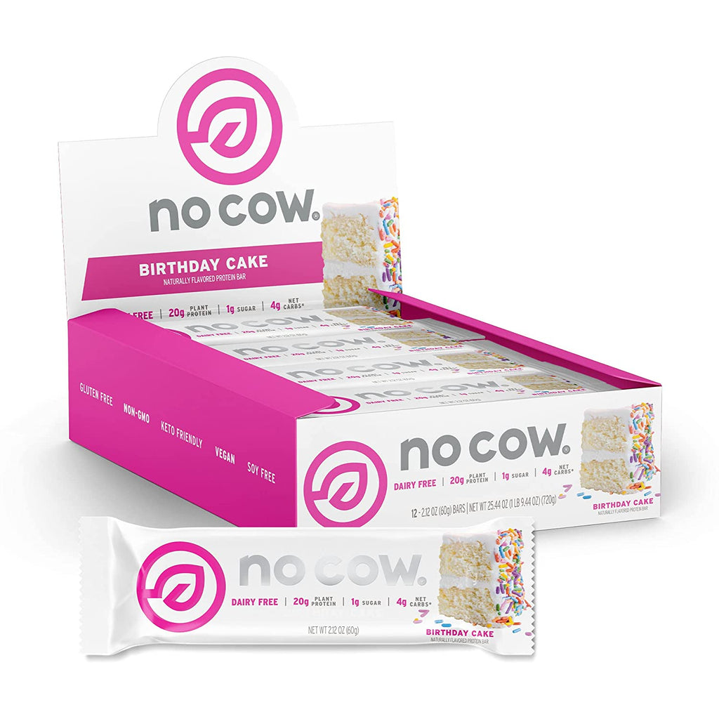 No Cow High Protein Bars, Cookies 'N Cream, 20G Plant Based Vegan Protein, Keto Friendly, Low Sugar, Low Carb, Low Calorie, Gluten Free, Naturally Sweetened, Dairy Free, Non GMO, Kosher, 12 Pack