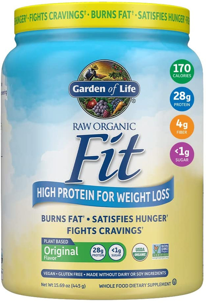 Garden of Life Raw Organic Fit Vegan Protein Powder Vanilla, 28G Plant Based Protein for Weight Loss, Pea Protein, Fiber, Probiotics, Dairy Free Nutritional Shake for Women and Men, 20 Servings - Free & Fast Delivery