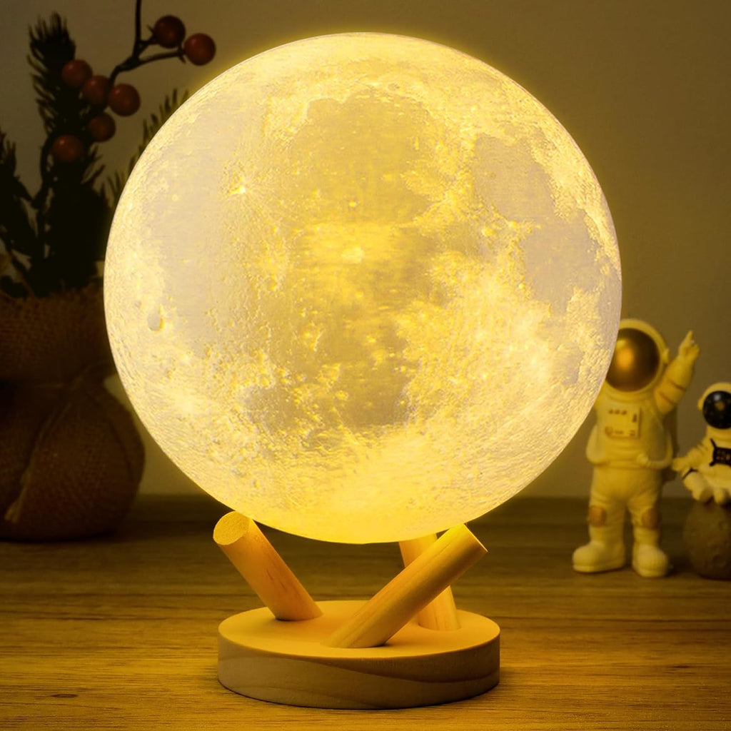 "LOGROTATE Moon Lamp: 16 Colors LED Night Light with Remote Control, USB Rechargeable - Perfect Gift for Kids, Friends, and Lovers - Diameter 4.8 INCH"