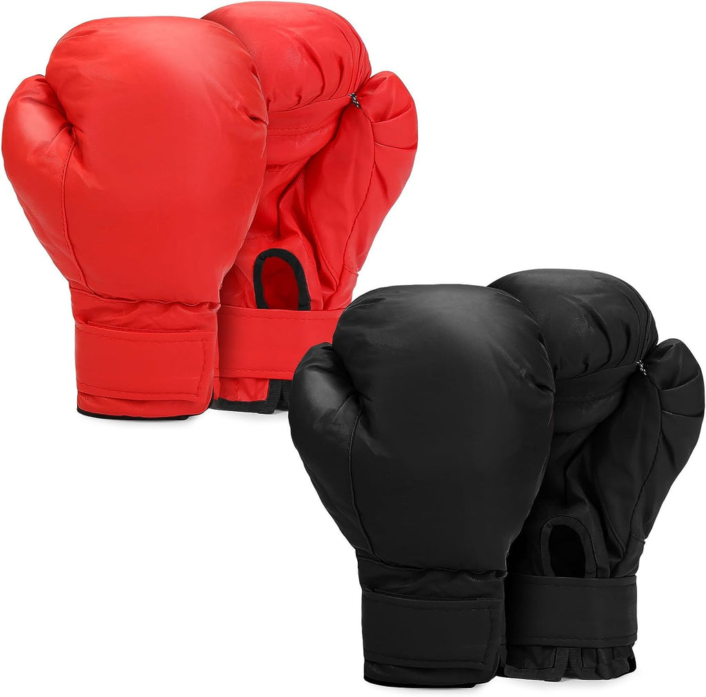 Micnaron 2 Pair Boxing Training Gloves, Punching Bag Gloves for Beginners & Kids, Professional Shockproof Leather Sparring and Training Gloves Set