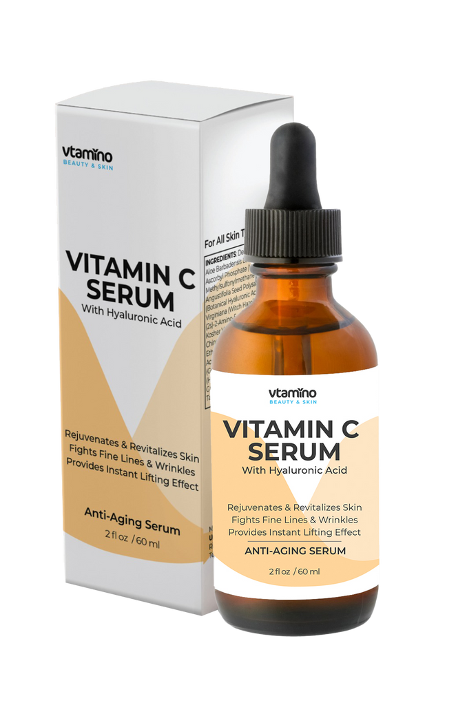 vtamino Vitamin C Serum & Hyaluronic Acid (60ml)-The Ultimate Solution for Anti-Aging (60 Days Supply)