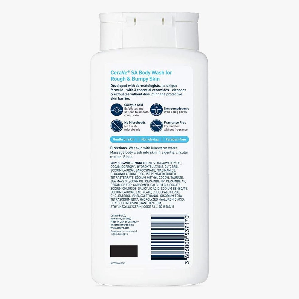Cerave Body Wash With Salicylic Acid - Fragrance Free Body Wash To Exfoliate Rough & Bumpy Skin 10oz/296ml