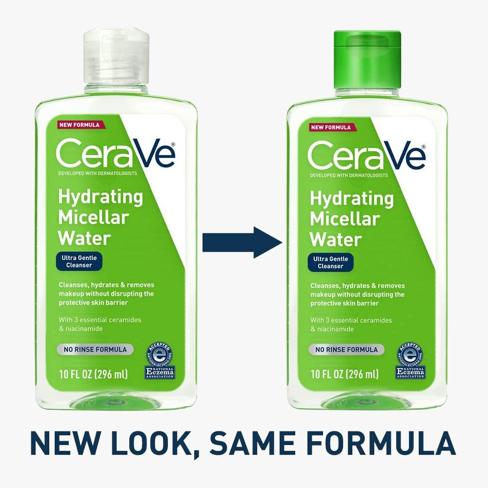 CeraVe Micellar Water New Improved Formula - Hydrating Facial Cleanser & Eye Makeup Remover - Fragrance Free & Non-Irritating - 10 Fl. Oz/296ml