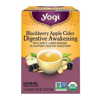 Yogi Tea Blackberry Apple Cider Digestive Awakening Tea Bags - 16ct