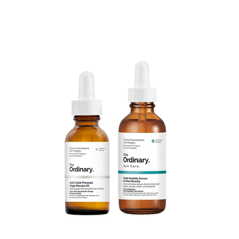 The Ordinary Hair Duo Set– Cold Pressed Virgin Marula Oil + Multi-Peptide Hair Serum- Original The Ordinary Imported From Canada