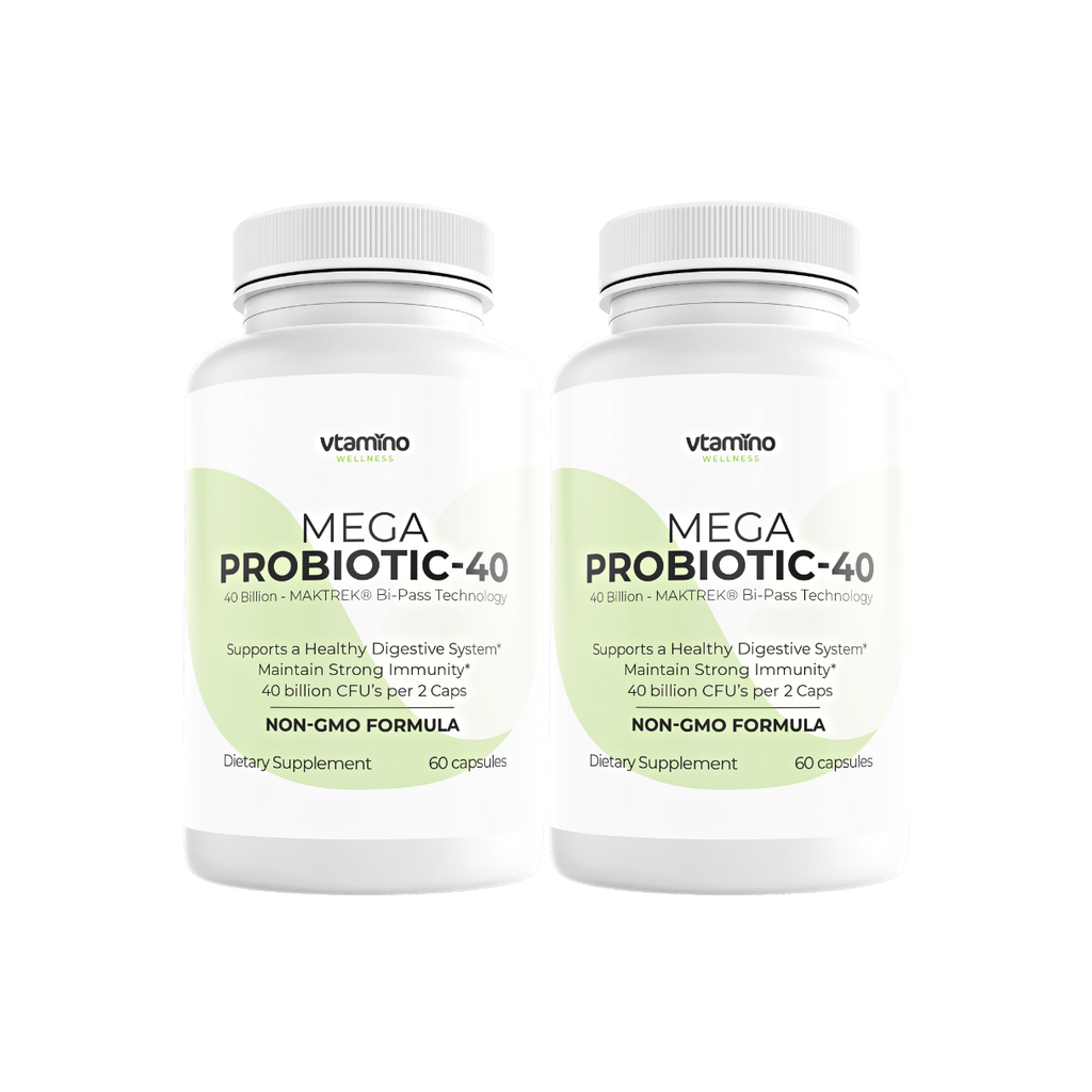 vtamino Mega Probiotic 40 Billion- Maintains Healthy Intestinal Flora (30 Days Supply)