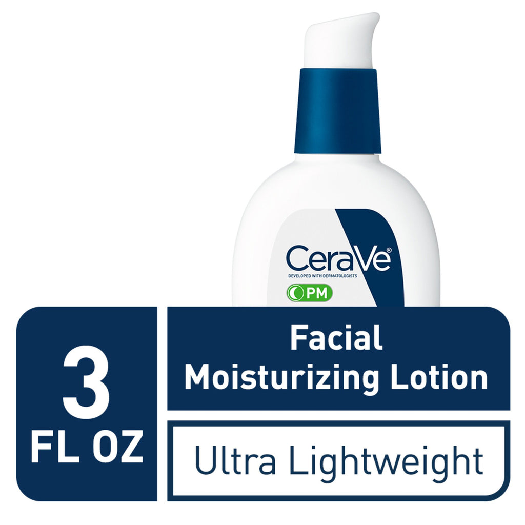 CeraVe PM Facial Moisturizing Lotion- Face Moisturizer for Night Use-3oz/90ml