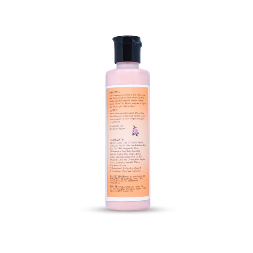 QAADU Moisturizing Body Lotion-Cocoa Butter & Victorian Rose-for Dull, Uneven and Rough Skin-Suits Every Skin Type-200 ml