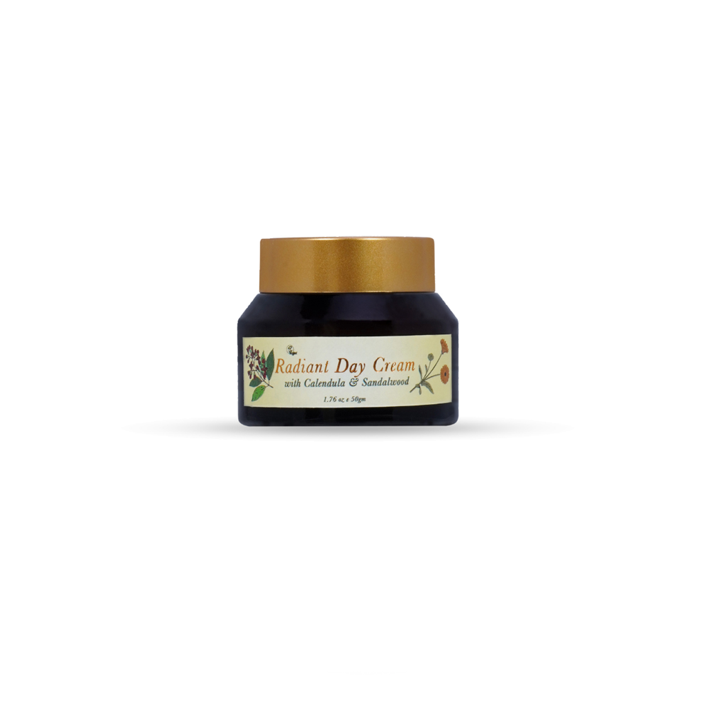 QAADU Radiant Day Cream with Natural Ingredients Calendula & Sandalwood-Ideal For Lackluster, Dehydrated, Tired, and Aging Skin Conditions- Suits All Skin Types- 50 gm