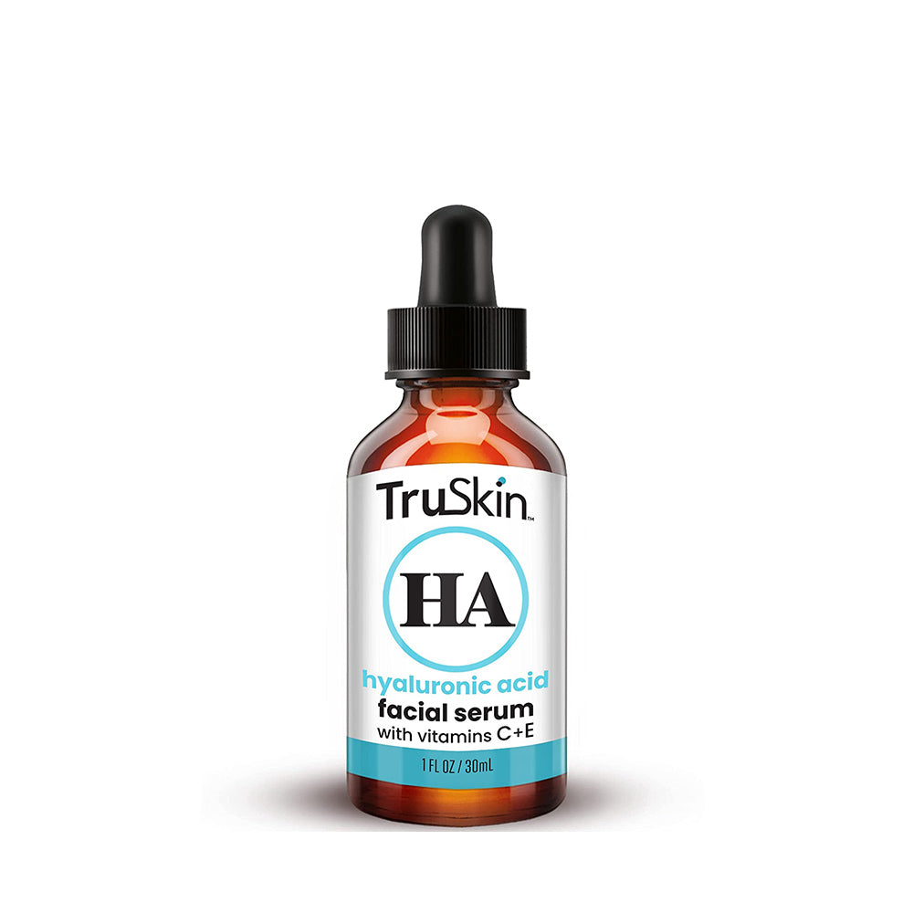 TruSkin Hyaluronic Acid Serum for Face with Vitamin C, Vitamin E and Green Tea, Plant-Powered Anti-Aging Facial Skin Care-Best for Firming-Hydrating, Moisturizing, Plumping Fine Lines 1 fl oz