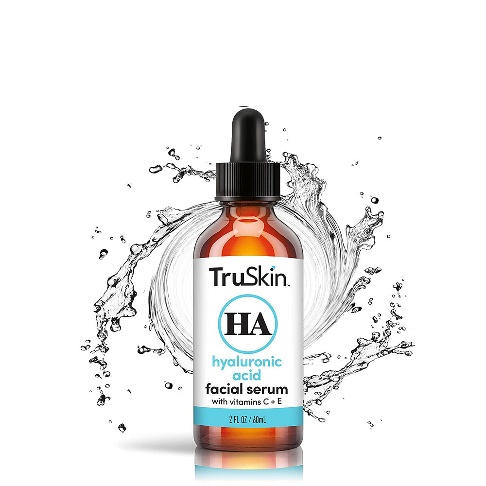 TruSkin Hyaluronic Acid Serum for Face with Vitamin C, Vitamin E and Green Tea, Plant-Powered Anti-Aging Facial Skin Care-Best for Firming-Hydrating, Moisturizing, Plumping Fine Lines 1 fl oz