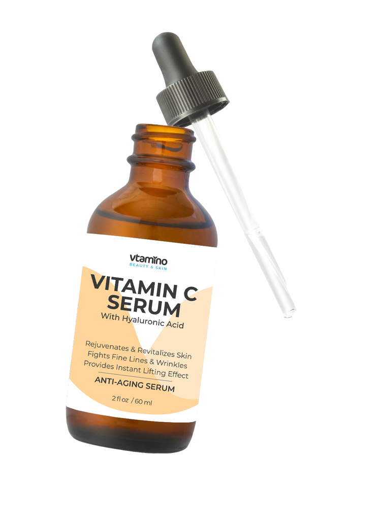 LIMITED TIME OFFER! vtamino Vitamin C Serum & Hyaluronic Acid (60ml) + FREE Themaqueen Cooling Stick Face & Eye-Intensive Skin Cooler-The Ultimate Solution for Anti-Aging