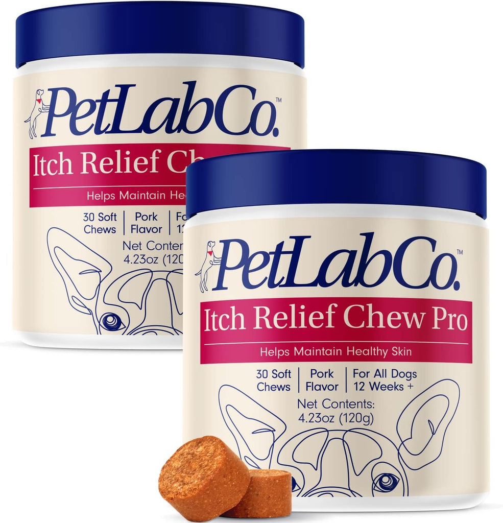 Petlab Co. Itch Relief Chew Pro – Itch Relief Chews for Dogs – Omega 3 for Dogs Itch Supplement - Packed with Beneficial Fatty Acids for Healthy Skin for Dogs – Seasonal Allergies Support