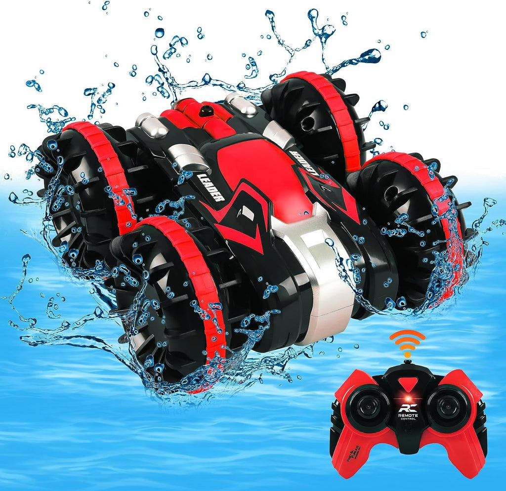 "Ultimate RC Monster Truck: Waterproof 4WD Stunt Car for Kids! Perfect Gift for Boys & Girls Ages 5-12 - All-Terrain Fun on Land, Water, and Beach!"