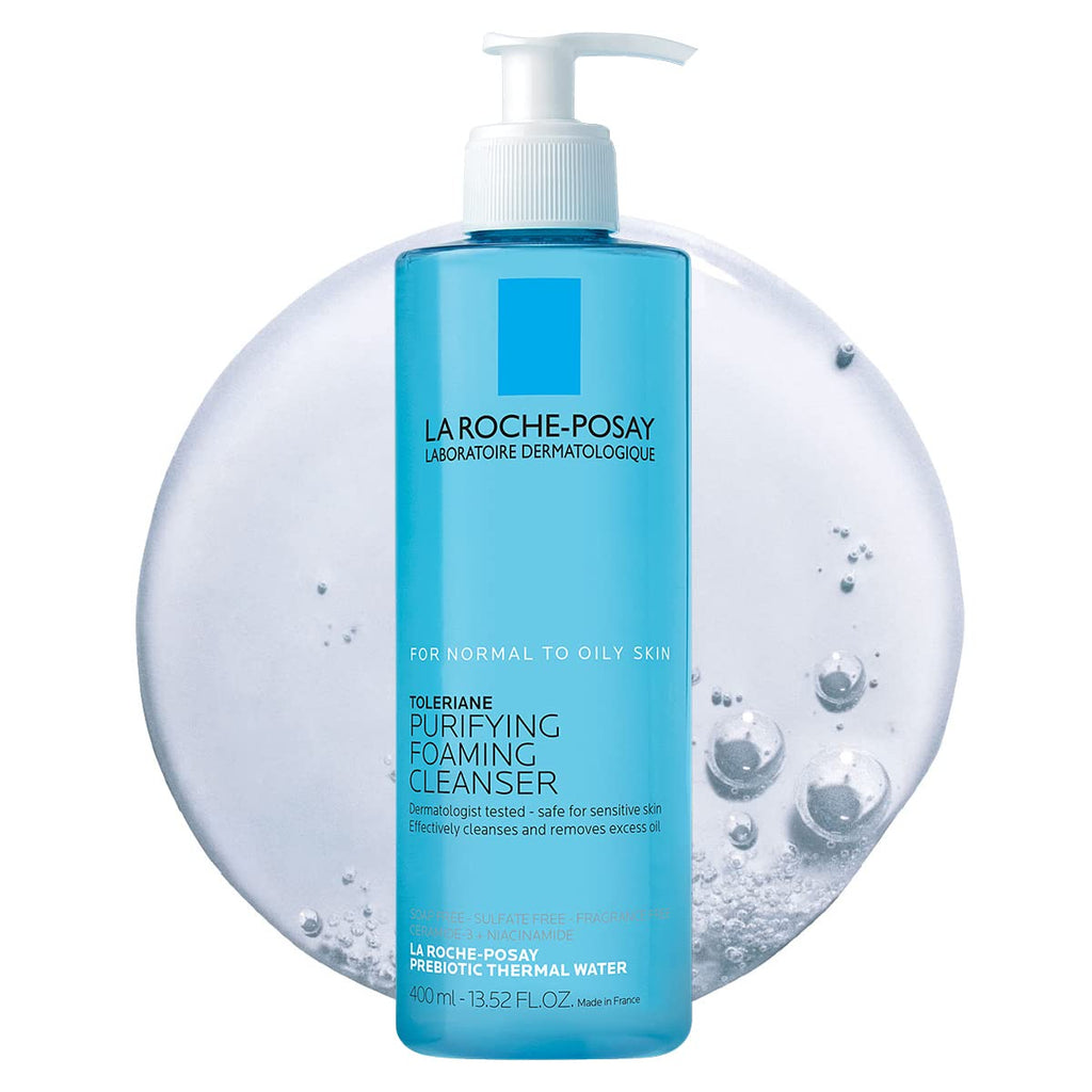 La Roche-Posay Toleriane Purifying Foaming Facial Cleanser, Oil Free Face Wash for Oily Skin and for Sensitive Skin with Niacinamide, Pore Cleanser Won’T Dry Out Skin, Unscented - Free & Fast Delivery