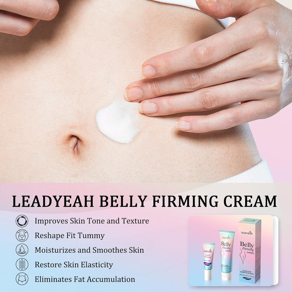 Leadyeah B Flat Belly Firming Cream - Moisturizing,Firming for Stomach, Thighs and Butt, Body Lotion for Women and Men, 125+5ML