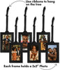 "Stunning Bronze Family Tree Picture Frame Set - Includes 6 Hanging Frames, Adjustable Ribbon Tassels, and a Charming 2X3 Frame - Perfect for Showcasing Your Loved Ones - 12" Tall"