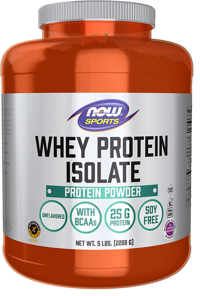NOW Sports Nutrition, Whey Protein Isolate, 25 G with Bcaas, Unflavored Powder, 1.2-Pound - Free & Fast Delivery