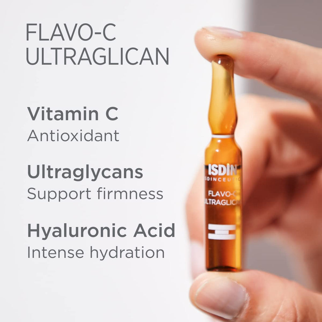 "Ultimate Skin Boost: Flavo-C Ultraglican Vitamin C and Hyaluronic Acid Serum Ampoule by ISDIN"