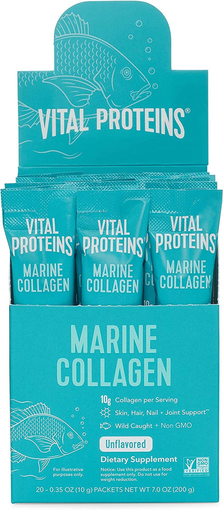 Vital Proteins Marine Collagen Peptides Powder Supplement for Skin Hair Nail Joint - Hydrolyzed Collagen - 12G per Serving - 7.8 Oz Canister - Free & Fast Delivery