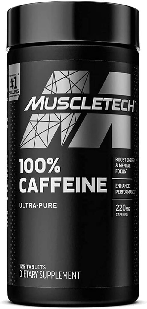 "Extreme Energy Boost | Muscletech 100% Pure Caffeine Pills | Preworkout Mental Focus + Endurance Supplement | 220mg of Pure Caffeine | Sports Nutrition for Maximum Energy | 125 Count (Package May Vary)"