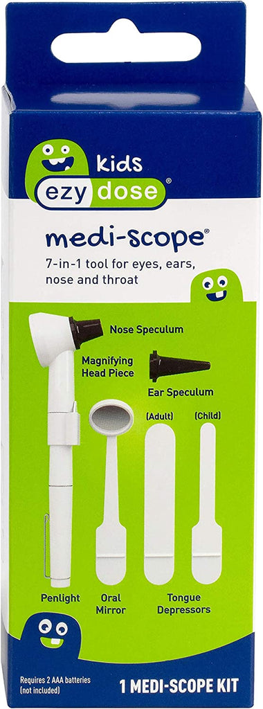 Ezy Dose Kids Medi Scope Kit | 7-In-1 Tool for Eyes, Ears, Nose and Throat | Otoscope | Check for Ear Infection, Sore Throat at Home | for Kids and Adults