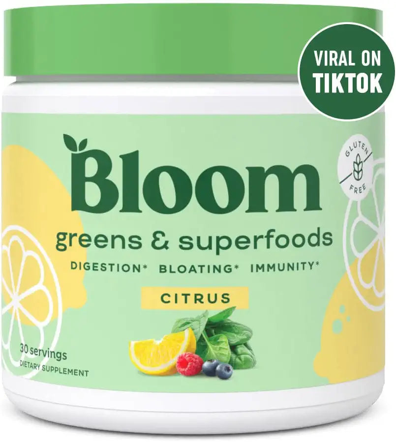Bloom Nutrition Green Superfood | Super Greens Powder Juice & Smoothie Mix | Complete Whole Foods (Organic Spirulina, Chlorella, Wheat Grass), Probiotics, Digestive Enzymes, & Antioxidants (Mango)
