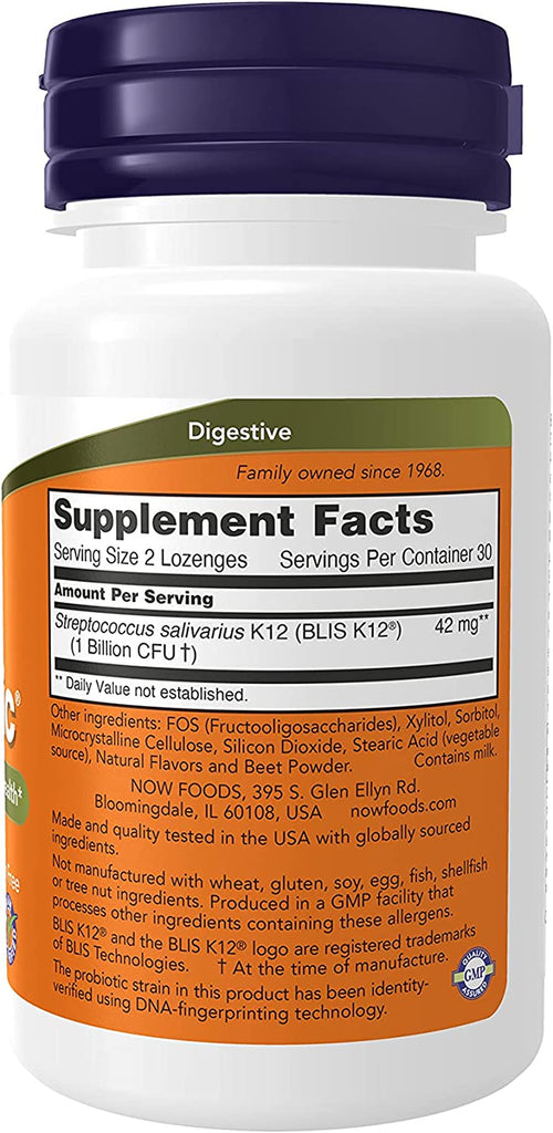 NOW Supplements, Oralbiotic™, Developed for Adults & Children, Strain Verified, 60 Lozenges